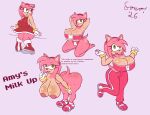 2026 absurd_res amy_rose anthro big_breasts bottomwear breast_expansion breasts clothing dialogue english_text eulipotyphlan expansion female female_anthro footwear green_eyes hair hedgehog hi_res huge_breasts hyper hyper_breasts mammal multiple_poses nipples nude pants pose sagging_breasts sega shoes short_hair sonic_the_hedgehog_(series) sonomatic text topwear tube_top