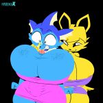 1:1 anthro areola balls balls_as_fake_breasts barely_visible_genitalia barely_visible_nipples barely_visible_penis big_balls big_breasts black_background black_nose blonde_hair blue_body blue_foreskin blue_fur blue_penis blue_skin breasts bulge clenched_teeth clothed clothing crossdressing digital_media_(artwork) dominant dominant_female dress duo eeveelution electricity electricity_manipulation elemental_manipulation exhibitionism fake_breasts fan_character female femboy fingers fist foreskin freckled_breasts freckled_face freckles fur generation_1_pokemon genitals glans hair hand_on_shoulder hi_res huge_balls huge_breasts humanoid_genitalia humanoid_penis hyper hyper_balls hyper_genitalia imminent_ballbusting imminent_electric_shock imminent_electrocution imminent_electrostimulation imminent_torture jolteon looking_at_another looking_worried male male/female mammal nintendo nipples partially_clothed partially_retracted_foreskin penis pink_glans pokemon pokemon_(species) questionable_consent shocked simple_background smile sparks submissive submissive_male sundaebunnyx teeth thick_thighs threatening threatening_castration threatening_violence vaporeon wide_hipped_anthro wide_hipped_female wide_hipped_male wide_hips yellow_body yellow_fur