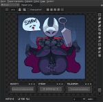 absurd_res adonyashka anthro anus arthropod athletic big_breasts bodily_fluids breasts claws digital_media_(artwork) english_text feet female genital_fluids genitals hi_res hollow_knight_(franchise) hornet_(hollow_knight) human humanoid insect mammal nipples pinup pixel_(artwork) pose precum precum_squirt shy solo team_cherry text toe_claws vulva
