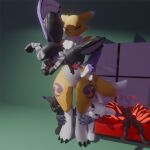1:1 3d_(artwork) absurd_res after_sex alolan_form alolan_vulpix anthro anthrofied bandai_namco black_body bodily_fluids cum cum_inside digimon digimon_(species) digital_media_(artwork) dominant dominant_female eevee female gatomon generation_1_pokemon generation_7_pokemon genital_fluids genitals group hanging_by_tail hi_res larger_female lunesnowtail male miles_eon nintendo pokemon pokemon_(species) regional_form_(pokemon) renamon semi-anthro size_difference tail tail_hold vulpix vulva yellow_body