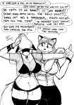 2026 anthro big_breasts bikini bikini_top black_and_white bottomwear bracelet breasts canid canine choker clothing crop_top dialogue duo embarrassed english_text eyewear eyewear_on_head female fox herro hotpants jewelry legwear mammal mature_anthro mature_female midriff mole_on_belly monochrome necklace shirt shorts sunglasses sunglasses_on_head swimwear text thigh_highs topwear translucent translucent_clothing translucent_crop_top translucent_shirt translucent_topwear two-piece_swimsuit wearing_sunglasses