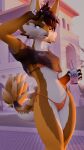 3d_(artwork) 4k 9:16 absurd_res anthro beverage beverage_can bikini bikini_bottom bikini_top blue_eyes claws clothing crop_top digital_media_(artwork) dragon dumb_bitch_juice durrvish eyewear facial_tuft femboy finger_claws food fur hair hi_res holding_food holding_object inner_ear_fluff itsjag male midriff multicolored_body multicolored_fur mythological_creature mythological_scalie mythology novabeast orange_body orange_clothing orange_fur outside scalie shirt soda solo standing string_bikini sunglasses sunglasses_lift swimwear tail tail_tuft topwear translucent translucent_clothing tuft two-piece_swimsuit white_body white_fur white_sclera