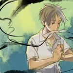  bad_id bad_pixiv_id dress_shirt hands hands_together male_focus mouth_hold natsume_takashi natsume_yuujinchou shirt sketch solo umishima_senbon 