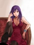  bad_id bad_pixiv_id crossdressing dress gundam gundam_00 male_focus mishima_ssuru open_mouth otoko_no_ko purple_hair red_dress solo thighhighs tieria_erde 