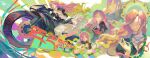  2girls absurdres beads black_dress blonde_hair chinese_commentary closed_eyes commentary_request cross-laced_clothes cross-laced_dress dress gradient_hair green_sailor_collar hat highres hijiri_byakuren huameiyu layered_dress long_hair long_sleeves motor_vehicle motorcycle multicolored_hair multiple_girls multiple_views murasa_minamitsu neckerchief on_motorcycle open_mouth prayer_beads purple_hair red_neckerchief riding riding_motorcycle sailor_collar sailor_hat shorts smile socks sorcerer's_sutra_scroll touhou very_long_hair white_dress white_shorts white_socks wide_sleeves yellow_eyes 