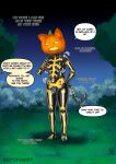 belly big_belly black_body black_tail bone breasts bulge clothing costume domestic_cat english_text epic_games felid feline felis female food for_a_head forest fortnite fruit gender_transformation halloween hand_on_breast hi_res holidays human human_to_anthro male mammal mtf_transformation nude_anthro nude_male nyokaiart object_head open_mouth orange_body orange_ears orange_tail plant pumpkin pumpkin_head shaking shaking_breasts skeleton solo species_transformation speech_bubble spice_(fortnite) suit suit_transformation tail text tf_into_fictional_character transformation tree