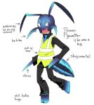 accessory alternate_species ant antennae_(anatomy) anthro arthropod arthropod_abdomen bugbo_(series) clothed clothing english_text furrification hymenopteran insect male mandibles necktie safety_vest solo text thomas_flyswatter topwear vest wattetete