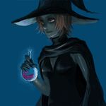  bad_id bad_pixiv_id cape copyright_request flask green_skin hat lowres orange_hair potion round-bottom_flask saka_miya short_hair solo witch witch_hat 