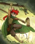 2024 5_toes action_pose anthro arm_wraps bag belt bottomwear braided_hair braided_ponytail breasts cape clothed clothing digital_media_(artwork) dragon duo elemental_creature feet female feral flora_fauna flying foot_wraps frem_(otakuap) fur green_eyes grin hair hi_res holding_object long_hair mammal motion_blur mouse murid murine mythological_creature mythological_scalie mythology otakuap pants plant ponytail pose pouch_(clothing) rodent sara_(otakuap) scalie shirt shrub sleeveless_shirt smile staff swinging tail teeth toes tongue tongue_out topwear tree weapon wings wraps