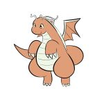 1:1 2026 3_fingers 3_toes ambiguous_gender animated animated_gif astonarts belly claws closed_smile dragonite feet finger_claws fingers flapping_wings flying generation_1_pokemon hi_res mouth_closed nintendo orange_body pokemon pokemon_(species) scalie short_playtime simple_background smile solo tail toe_claws toes white_background wings