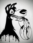 absurd_res blood bodily_fluids buster_(lady_and_the_tramp) canid canine canis disney dobermann domestic_dog feral gore hi_res implied_fatal lady_and_the_tramp lady_and_the_tramp_2 madamesam male mammal mastiff mixed_breed molosser pinscher rottweiler smile smiling_at_viewer solo teeth