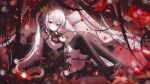  1girl blush commentary_request crown double-parted_bangs frilled_skirt frills highres indie_virtual_youtuber long_hair looking_at_viewer nui_lunaveil red_eyes second-party_source skirt smile solo twintails virtual_youtuber white_hair youichi_(45_01) 