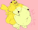5:4 accessory anthro arm_rolls back_rolls belly belly_overhang big_belly big_breasts blonde_hair blue_eyes blue_lips blue_lipstick breasts brown_nipples chubby_cheeks deep_navel diamond_rodriguez_(mitzapizza) double_chin fat_rolls female food_stains fur generation_1_pokemon hair hair_accessory hairclip half-closed_eyes hi_res holding_belly huge_belly huge_breasts leg_rolls lips lipstick long_hair makeup messy milkmeats narrowed_eyes navel neck_rolls nintendo nipples nude obese obese_female overweight overweight_female pikachu pokemon pokemon_(species) red_cheeks sagging_breasts solo stomach_ache tail thick_thighs tummy_ache yellow_body yellow_fur