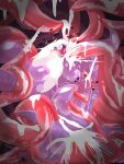 3:4 abdominal_bulge aura_(auraxalaiv) blush blushing_profusely bodily_fluids cum cum_everywhere cum_in_ass cum_in_mouth cum_inflated_belly cum_inflation cum_inside darkrai drinking drinking_cum excessive_cum excessive_genital_fluids generation_4_pokemon genital_fluids heart_eyes heart_symbol hi_res humanoid inflation legendary_pokemon looking_pleasured male messy nintendo orgasm petrichorfractal pokemon pokemon_(species) purple_body restrained restrained_by_tentacles solo tears tentacles tentacles_everywhere tentacles_on_male