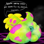 :3 anus balls big_balls big_butt bodily_fluids butt butt_squish darkened_anus darkner deltarune dialogue digital_media_(artwork) dirty_talk elemental_creature english_text flora_fauna floradinn genitals green_body hi_res huge_butt looking_back male markings musk musky_anus musky_butt perineum pincoosh plant presenting presenting_anus presenting_hindquarters raised_tail rear_view signature solo speech_bubble spots spotted_body spread_anus spread_butt spreading squish sweat sweat_string sweaty_balls sweaty_butt sweaty_genitalia tail talking_to_viewer text undertale_(series)
