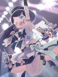  1boy 4girls :d ;d animal_ears ankle_socks antenna_hair aris_(blue_archive) arm_above_head arm_strap arm_up armpits asymmetrical_gloves back_bow backlighting bandaid bandaid_on_knee bandaid_on_leg bare_legs belt belt_buckle biceps black_belt black_bow black_bowtie black_gloves black_hair black_shoes black_sleeves black_socks black_tail blonde_hair bloomers blue_archive blue_eyes blue_halo blue_sailor_collar bow bowtie bright_pupils brooch buckle buttons cat_ears cat_tail commentary_request concert controller crop_top cross cross_brooch cross_print crossdressing crossdressing_(mtf) curled_ends d-pad d-pad_ornament detached_sleeves dot_nose dutch_angle elbow_gloves fake_animal_ears flower_hairpin foot_up_heel_up forehead frilled_skirt frilled_sleeves frills game_controller game_development_department_(blue_archive) gamer_dev_sensei_(blue_archive) gloves green_eyes grey_gloves grey_skirt hair_ornament halo high_ponytail highres holding holding_microphone idol idol_clothes indoors jewelry jumping layered_skirt legs_together long_hair looking_at_viewer microphone midair midori_(blue_archive) midriff miniskirt mismatched_gloves mizu_asato momoi_(blue_archive) multiple_girls muscular muscular_male navel official_alternate_costume official_alternate_hairstyle official_art one_eye_closed one_side_up open_mouth orange_bow parted_bangs paw_print paw_print_pattern pink_bow pink_bowtie pink_hair ponytail print_skirt raised_eyebrows raised_fist rectangular_halo red_eyes ringed_eyes sailor_collar sailor_shirt school_uniform screen sensei_(blue_archive) serafuku shirt shoes short_hair short_sleeves siblings side_slit single_detached_sleeve sisters skirt sleeve_garter sleeveless sleeveless_shirt smile socks solo_focus stage stage_lights sticker sticker_on_face summer_uniform sweat tail textless_cover_page three-quarter_sleeves twins twintails waist_bow white_bloomers white_pupils white_shirt wide-eyed yuzu_(blue_archive) 