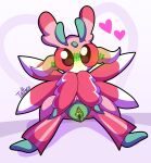 absurd_res antennae_(anatomy) arthropod blush bodily_fluids cel_shading clitoris elemental_creature female flora_fauna generation_7_pokemon genital_fluids genitals green_blush green_insides heart_symbol hi_res insect lurantis mantis mantis_arms nintendo pink_eyes plant pokemon pokemon_(species) presenting presenting_vulva shaded signature solo spread_legs spreading tattersthebat vaginal_fluids vulva