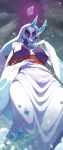 2026 2_horns 3_fingers absurd_res asian_clothing big_breasts blue_eyes breast_curtains breasts clothed clothed_female clothed_humanoid clothing digital_drawing_(artwork) digital_media_(artwork) east_asian_clothing eyelashes female female_humanoid fingers fuli_jeffery generation_9_pokemon hi_res horn humanoid ice ice_horn iris japanese_clothing kimono looking_at_viewer low-angle_view mega_evolution mega_froslass multicolored_eyes narrowed_eyes nintendo obi pink_eyes pokemon pokemon_(species) portrait pupils purple_body purple_breasts red_clothing red_obi shaded solo standing symbol three-quarter_portrait two_tone_eyes unusual_anatomy white_clothing white_kimono yellow_sclera