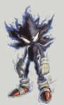  1boy absurdres aura codetrillogy commentary dark_sonic english_commentary furry furry_male gloves highres looking_at_viewer male_focus simple_background solid_eyes solo sonic_(series) sonic_the_hedgehog sonic_x 