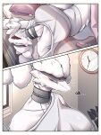 3:4 anthro anthrofied big_breasts breasts clock clothed clothing comic dragon female fur furred_dragon furred_scalie generation_5_pokemon hi_res inside legendary_pokemon mimideu64931 mythological_creature mythological_scalie mythology nintendo pillow pokemon pokemon_(species) reshiram scalie sex_toy shirt sleeping solo sound_effects tired topwear vowelless vowelless_sound_effect white_body white_fur zzz
