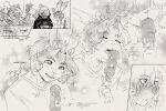 aquatic blush clothed clothing comic costume deadishwolf dialogue english_text food fully_clothed greyscale group hi_res holding_food holding_object hoshi_(mirror_test) jack_(mirror_test) lagomorph leporid licking licking_food male mammal mirror_test monochrome pinniped profanity rabbit sea_lion speech_bubble text tongue vampire_costume