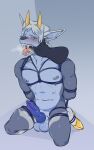 absurd_res ambiguous_gender anthro arms_tied balls bdsm belly_nipples big_fangs blue_body blush bodily_fluids bondage bound breath catzino disembodied_hand dragon dripping drooling duo erection fangs finger_fetish finger_in_mouth fish_hooking genital_fluids genitals grey_background hands_behind_back hi_res hooves horn kneeling knot knotted_penis legs_tied male male/ambiguous male_anthro male_focus mouth_hold mouth_play mythological_creature mythological_scalie mythology nipples open_mouth penis precum restraints rope rope_bondage rope_harness saliva saliva_drip scalie sharp_fangs simple_background solo_focus submissive submissive_anthro submissive_male teeth tongue tongue_out wingless_dragon