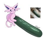 2026 ambiguous_gender cutaway digital_media_(artwork) domestic_cat eeveelution espeon felid feline felis feral food forehead_gem forked_tail fur gem generation_2_pokemon gourd hi_res holding_food holding_object mammal nintendo paws photo photo_reference pink_body pink_fur plant pokemon pokemon_(species) purple_eyes quadruped real reference_image signature simple_background solo suggestive suggestive_food tail tl_peng unusual_anatomy unusual_tail vegetable white_background