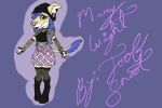 3:2 alternative_fashion anthro bottomwear canid canine canis clothed clothing domestic_dog dyed_tail ear_piercing facial_piercing female fishnet_clothing fully_clothed gauged_ear hair hi_res hunting_dog husky leg_markings legwear makeup mammal markings mary_(toof_snoot) mixed_breed nordic_sled_dog nose_piercing piercing punk purple_hair saluki sighthound skirt socks_(marking) solo spitz tights toof_snoot