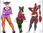 absurd_res anthro big_breasts breasts clothed clothed_anthro clothing fan_character female female_anthro generation_2_pokemon generation_4_pokemon generation_6_pokemon generation_8_pokemon generation_9_pokemon group hannah_(miss_lopunny) hi_res hisuian_form hisuian_typhlosion honny_(miss_lopunny) looking_at_viewer lopunny mature_anthro mature_female mega_evolution mega_lopunny meows_(miss_lopunny) meowscarada nintendo pok-zone pokemon pokemon_(species) regional_form_(pokemon) shiny_pokemon trio typhlosion