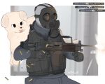 anthro bird_dog canid canine canis carrying_another clothing counter-strike domestic_dog feral gas_mask golden_retriever gun hi_res holding_object holding_weapon human humanoid hunting_dog killfeed knife machine_gun male mammal mask minecraftsteve42069 negev ranged_weapon retriever shealth shell_(projectile) shooting_gun shoulder_carry simple_background special_air_service text tongue tongue_out topwear valve vest vietnamese_text weapon