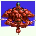 1:1 2_penises 4_arms 4_eyes abs alien armor balls ben_10 biceps big_penis blue_background cartoon_network ejaculation erection genitals glans headgear helmet hi_res humanoid_genitalia humanoid_penis jezz_mons male masturbation multi_arm multi_eye multi_genitalia multi_limb multi_penis muscular muscular_male navel nipple_fetish nipple_pinch nipple_play nipples not_furry pecs penis pinch red_body simple_background solo tetramand tongue tongue_out trapezius vein veiny_penis
