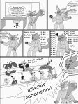 anon anthro beatriz_(elmeganoob) black_and_white board chair choco_magician_girl clothing comic comic_panel computer controller cross-popping_vein crystal_beast_ruby_carbuncle dialogue duel_monster ear_piercing ear_ring electronics elmeganoob eyewear female furniture group hat headgear headwear hi_res human humanoid male male/female mammal monochrome notebook pencil_(object) piercing remote_control ring_piercing slightly_chubby spanish_description spanish_text speech_bubble sunglasses sunglasses_on_face sweater table text topwear translated vennominaga_the_deity_of_poisonous_snakes wearing_sunglasses yu-gi-oh!