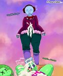 5:6 absurd_res aloha_shirt anthro bite biting_lip blue_body blue_scales bodily_fluids bottomwear clothing coat cum cum_in_clothing cum_through_clothing dialogue earmuffs english_text excessive_cum excessive_genital_fluids feet first_person_view foot_fetish foot_play footjob footwear genital_fluids green_body green_bottomwear green_clothing green_pants green_scales heart_symbol hi_res humanoid_feet legless_lizard male male/male motion_lines multiple_orgasms nonbinary_(lore) orgasm orgasm_from_footjob pants pattern_clothing pattern_shirt pattern_topwear pink_clothing pink_shirt pink_sky pink_topwear plantigrade red_clothing red_coat red_topwear reptile scales scalie sex shirt sky snake snap_(susser) sneap_(susser) socks spicyredacted stirrup_footjob stirrup_legwear stirrup_socks sunset text time_skip tongue tongue_out topwear wet wet_clothing wide_hips x_eyes