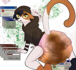 all_fours anthro beanie big_diaper black_clothing black_hoodie black_topwear bodily_fluids booble calico_cat clothing computer computer_monitor diaper diaper_blowout domestic_cat electronics epic_games feces feces_blowout felid feline felis female fortnite fur genital_fluids hat headgear headwear hoodie looking_at_viewer mammal meow_skulls multicolored_body multicolored_fur pink_diaper soiled_diaper soiling solo topwear unclean_diaper urine used_diaper wet_diaper yellow_eyes