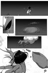 1_horn 2026 4_eyes absurd_res ambiguous_feral ambiguous_gender andre_(cuchuflin) anthro asphyxiation biped black_sclera blood blood_on_face blurred_vision bodily_fluids breasts bunny_costume clothing comic costume cuchuflin digital_drawing_(artwork) digital_media_(artwork) duo_focus featureless_breasts female female_(lore) female_anthro feral fight generation_2_pokemon generation_4_pokemon greyscale group hi_res horn humanoid lopunny lying male male_humanoid monochrome multi_eye nintendo on_ground on_side onomatopoeia pokemon pokemon_(species) rock sound_effects spinarak spinny_(cuchuflin) strangling struggling text torn_clothing trio unconscious wounded
