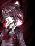  ascot blazer brown_eyes brown_hair emblem expressionless jacket komeiji_satori long_sleeves looking_at_viewer neota pale_skin parted_lips solo touhou upper_body 