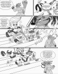 anon anthro beatriz_(elmeganoob) black_and_white bodily_fluids choco_magician_girl clothing comic comic_panel controller cross-popping_vein crystal_beast_ruby_carbuncle dialogue drooling duel_monster ear_piercing ear_ring elmeganoob energy_beam eyewear female glasses group hat headgear headwear hi_res human humanoid male male/female mammal monochrome piercing remote_control ring_piercing saliva sleeping slightly_chubby spanish_text sunglasses sweater text topwear translated vennominaga_the_deity_of_poisonous_snakes wearing_glasses yu-gi-oh!