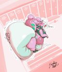 anthro barely_visible_character belly bench bent_over big_belly big_breasts big_diaper black_bottomwear black_clothing black_footwear black_shoes black_shorts blush bottomwear bra breasts breath cleavage clothed clothing collar crush diaper diaper_on_ground diaper_under_clothing diaper_under_shorts duo eulipotyphlan excessive_feces eyelashes facesitting fan_character feces female female/female footwear fur generation_6_pokemon goodra green_tongue half-closed_eyes heart_symbol hedgehog hi_res huge_belly huge_breasts huge_diaper hyper_diaper locker locker_room looking_pleasured mammal moan motion_lines narrowed_eyes nintendo open_mouth overweight overweight_anthro overweight_female panting pink_body pinned pinned_to_wall pokemon pokemon_(species) pooping sega shirt shoes shorts signature sitting sitting_on_another size_difference sneakers soiled_diaper soiling soiling_diaper sonic_the_hedgehog_(series) sophie_(argento) sophiepoof sound_effects sports_bra sweat_rag tail thick_thighs tongue tongue_out topwear unclean_diaper underwear used_diaper using_diaper wearing_diaper wiping_sweat