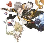  2boys 4others aha_(honkai:_star_rail) ambiguous_gender antlers arm_strap armor armored_boots arms_up artist_name belt black_armor black_cape black_gloves black_jacket black_pants blue_hair blue_skin boots braid breastplate caelus_(honkai:_star_rail) cape closed_eyes collarbone colored_skin commentary_request cowboy_shot dark-skinned_male dark_skin dress falling fingerless_gloves floating_clothes floating_hair full_armor gauntlets gloves gold_necklace grey_belt grey_hair hair_between_eyes hair_ornament hair_over_one_eye helmet highres honkai:_star_rail honkai_(series) hood hooded_jacket horns jacket jewelry lan_(honkai:_star_rail) long_hair long_sleeves looking_down low-braided_long_hair low-tied_long_hair male_focus mask multiple_belts multiple_boys multiple_braids multiple_others nanook_(honkai:_star_rail) necklace open_clothes open_jacket open_mouth orange_eyes other_focus pants qlipoth_(honkai:_star_rail) red_belt scar scar_on_face shirt short_hair simple_background smile susukinohara320 t-shirt trailblazer_(honkai:_star_rail) two-sided_fabric two-sided_jacket veil very_long_hair waist_cape white_background white_dress white_hair white_shirt white_veil wide-eyed yaoshi_(honkai:_star_rail) yellow_eyes yellow_jacket 