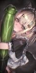  1girl absurdres animal_ears apron autreeyah bell bestiality black_dress black_thighhighs blush cat_ears censored dress english_commentary ethereal_(zenless_zone_zero) extra_ears fake_animal_ears frilled_apron frilled_dress frills grabbing_another's_penis green_eyes hair_between_eyes hair_intakes hair_ornament hairclip highres holding huge_penis jingle_bell looking_at_viewer maid maid_apron maid_headdress monster_penis mosaic_censoring multiple_hairclips penis penis_focus puffy_short_sleeves puffy_sleeves short_hair short_sleeves signature sunna_(afternoon_tea_break)_(zenless_zone_zero) sunna_(zenless_zone_zero) thighhighs thighs white_apron zenless_zone_zero zoophilia 