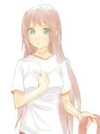  bad_id bad_pixiv_id green_eyes gym_uniform highres long_hair original pink_hair s_ko solo 