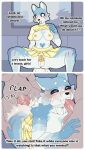 2koma absurd_res anal anthro anthro_penetrated balls bdsm big_breasts big_penis blue_body blush bodily_fluids bottomwear breasts butt chastity_cage chastity_device clothed clothing clothing_lift comic cum cum_in_mouth cum_inside cumshot dark_sclera dialogue digital_media_(artwork) domestic_cat dominant ejaculation english_text erection exhibitionism exposed felid feline felis fellatio first_person_view fur genital_fluids genitals group gynomorph gynomorph/gynomorph hi_res humanoid_genitalia humanoid_penis inside_train instant_loss_2koma intersex intersex/intersex intersex_penetrating intersex_pov kikoepi looking_at_another mammal nipples nude open_mouth oral oral_penetration orgasm penetration penile penile_penetration penis public public_sex public_transportation sex simple_background skirt skirt_lift smile sound_effects submissive tail text tongue topwear train trio vehicle white_body