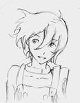  artist_request collar eureka eureka_seven eureka_seven_(series) greyscale monochrome sketch solo 