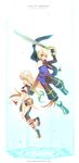  1girl blonde_hair blue_eyes boots brown_hair copyright_name emil_castagnier flower knee_boots long_hair marta_lualdi md5_mismatch red_eyes scarf sword tales_of_(series) tales_of_symphonia tales_of_symphonia_knight_of_ratatosk very_long_hair weapon zaphk_(artist) 