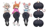 2026 accessory anthro big_butt black_clothing black_footwear black_shoes blue_eyeshadow bonnie_(hyenahonk) bottomwear bovid breasts buckteeth butt camel_toe caprine choker clara_(hyenahonk) clothed clothing ear_piercing eyebrow_through_hair eyebrows eyelashes eyeshadow female footwear frown fully_clothed green_eyes group hair hair_accessory hair_over_eye hair_tie half-closed_eyes hi_res hoodie huge_butt huge_hips huge_thighs hyenahonk jewelry lagomorph leporid long_hair looking_at_viewer makeup mammal medium_breasts mouse murid murine narrowed_eyes navel_outline necklace open_mouth open_smile orange_hair pants panty_lines piercing ponytail rabbit red_eyes rodent rumi_(hyenahonk) sheep shirt shoes short_hair simple_background smile standing teal_hair teeth thick_thighs tight_bottomwear tight_clothing tight_pants topwear translucent translucent_hair trio white_background white_clothing white_footwear white_hair white_shirt white_shoes white_topwear wide_hips yoga_pants