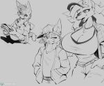 2026 anthro biped biscuit_(cooliehigh) bottomwear breasts canid canine claws clothed clothed_anthro clothed_female clothed_male clothing cooliehigh digital_drawing_(artwork) digital_media_(artwork) domestic_cat duo felid feline felis female fingers fox fully_clothed fully_clothed_anthro fully_clothed_female fully_clothed_male fur hair hat headgear headwear hi_res lucy_(cooliehigh) male mammal smile tail teeth tongue topwear