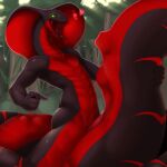 1:1 2020 after_vore anthro apode draconcopode group heart_symbol hi_res hood legless looking_pleasured male male/male naga nude open_mouth outside prey_bulge serpentine trio vore zyyphelze