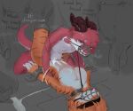 6:5 absurd_res amputee animal_genitalia anthro arm_tuft background_character belly black_stripes bodily_fluids breasts breath collar countershade_belly countershade_torso countershading cum cum_in_vagina cum_inside cum_on_belly cum_on_body cum_on_self disability dragon dungeon duo felid feline female forced forced_orgasm forced_partners fur fur_markings furred_dragon furred_scalie genital_fluids genital_slit genitals glistening glistening_body glistening_breasts hi_res horn huntings male male/female mammal markings muzzle_(object) mythological_creature mythological_scalie mythology nipples on_ground orange_body orange_fur orgasm pantherine panting penetration red_body red_fur red_the_explorer restrained restraints scalie shoulder_tuft story story_in_description striped_body striped_fur stripes tears tiger tuft vaginal vaginal_penetration white_belly white_body white_breasts white_countershading white_fur