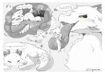 2026 3_toes 4_horns ambiguous/ambiguous ambiguous_anthro ambiguous_feral ambiguous_gender ambiguous_pred ambiguous_prey anthro anthro_on_feral anthro_prey bestiality biped black_sclera blush blush_lines bodily_fluids border breath canid canine capronium cheek_tuft cutaway dialogue digital_media_(artwork) directional_arrow dragon dripping duo endosoma extreme_size_difference facial_tuft feet feral feral_pred fluffy fully_inside fur furred_dragon furred_scalie glistening glistening_tongue green_eyes grey_background greyscale heart_after_text heart_symbol hi_res horn in_mouth internal interrobang japanese_text kemono larger_ambiguous larger_feral larger_pred long_neck long_tongue looking_at_another lying macro mammal monochrome monotone_body monotone_fur muffled multi_horn mythological_creature mythological_scalie mythology neck_bulge nude on_front on_tongue open_mouth oral_vore permanent_endosoma safe_vore saliva saliva_drip saliva_on_tongue saliva_string scalie sequence shaded simple_background sitting size_difference sleeping smaller_ambiguous smaller_anthro smile soft_vore sound_effects spot_color swallowing teeth text thought_bubble toes tongue tongue_out translated tuft unwilling_prey uvula vore vowelless vowelless_sound_effect white_body white_border white_fur yellow_eyes zzz