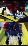 abdominal_bulge absurd_res animal_genitalia animal_vulva balls big_balls big_penis black_bars bodily_fluids canine_genitalia canine_vulva comic cum cum_in_vagina cum_inside cum_splatter duo eeveelution ejaculation erection female feral generation_1_pokemon generation_2_pokemon genital_fluids genitals hi_res huge_balls huge_penis invee_(redeye) jolteon kurai_(sgtmiller1233) letterbox male nintendo nipples penetration penile penile_penetration penis penis_in_vagina pokemon pokemon_(species) redeye sex size_difference tail umbreon vaginal vaginal_penetration vulva